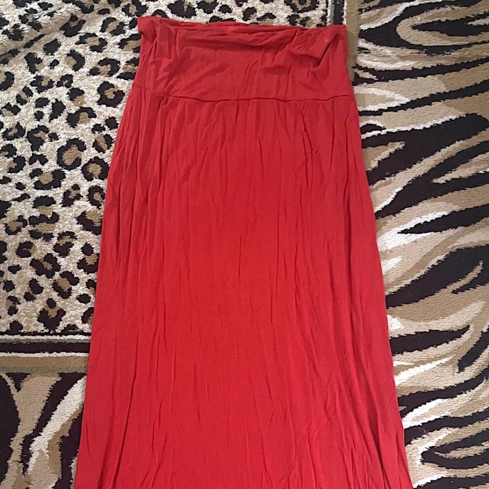 POPANA RED MAXI STRETCH SKIRT XL